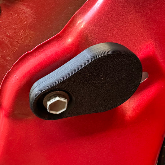 Close-up of Gabafied AirTag anti-theft bolt mount (2-pack)