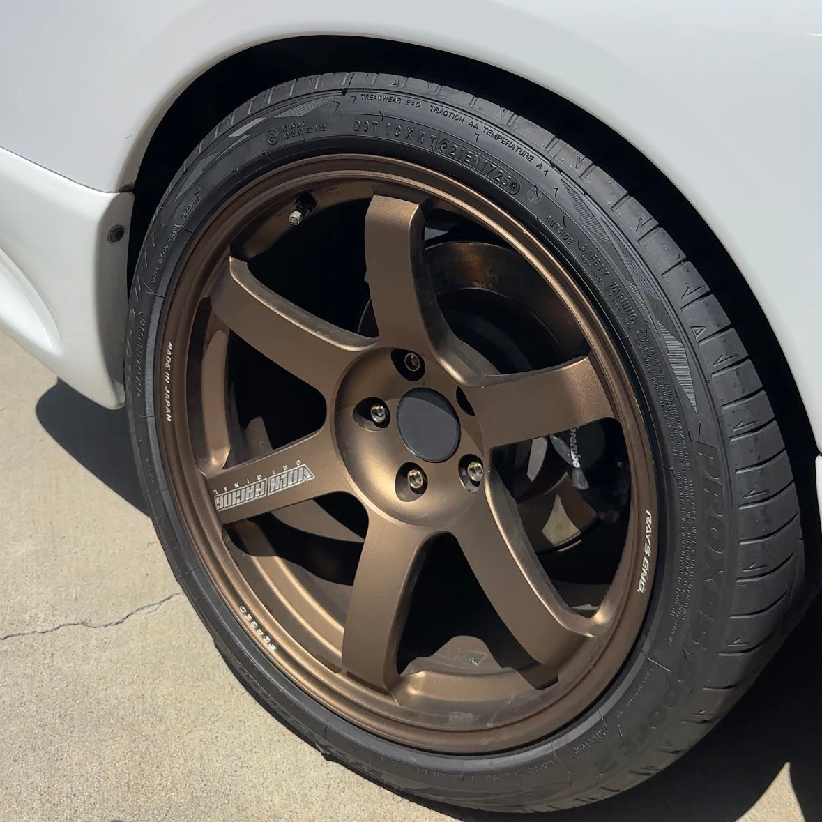 Gabafied Racing Custom Center Caps on Rays Volk Racing TE37 Wheels