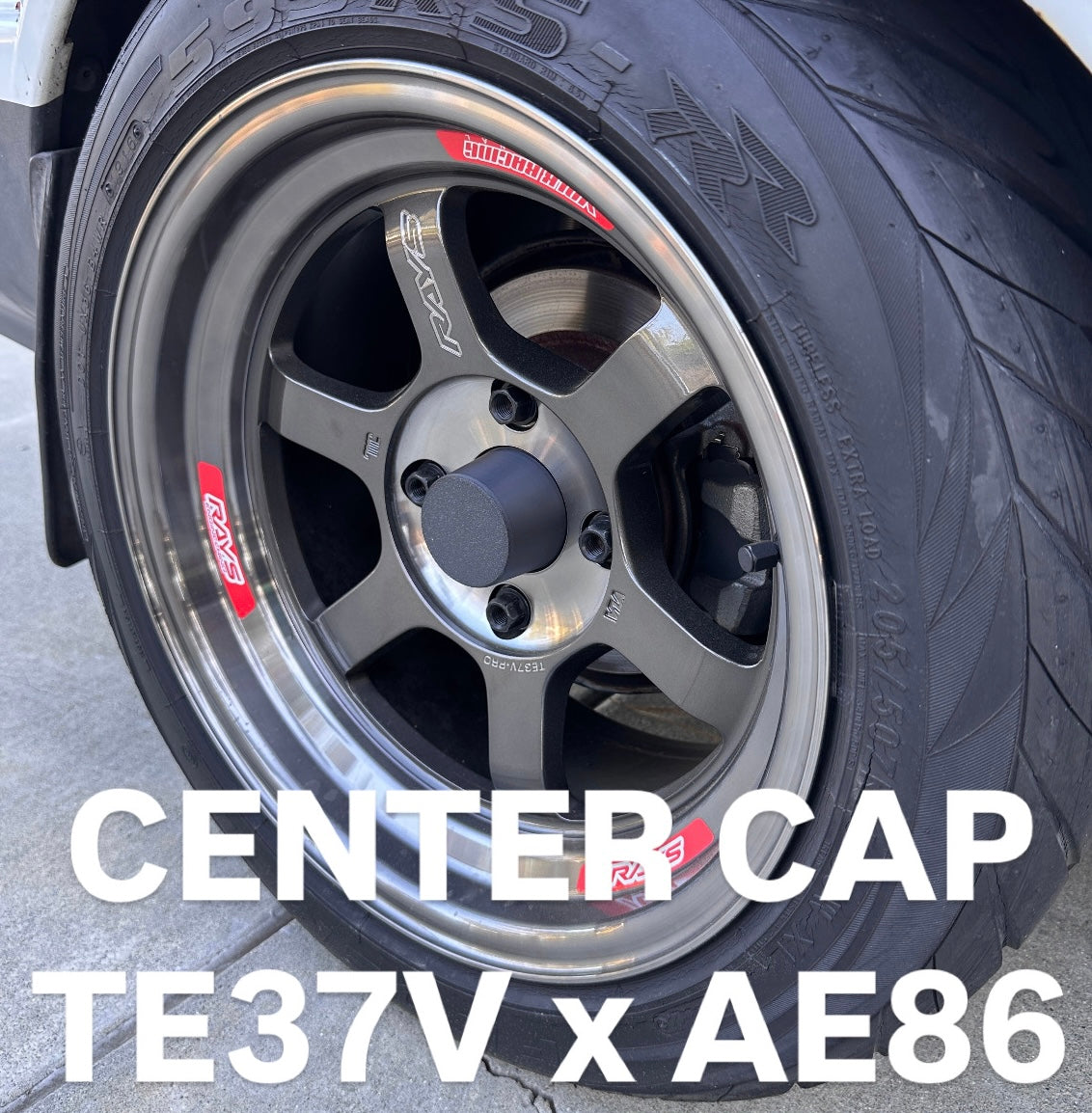 Rays Volk Racing Style Center Caps (Set of 4) - TE37V - AE86 fitment